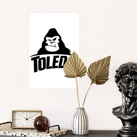 Toledo Harambe White/black Metal Poster Wall Art Decor Sign
