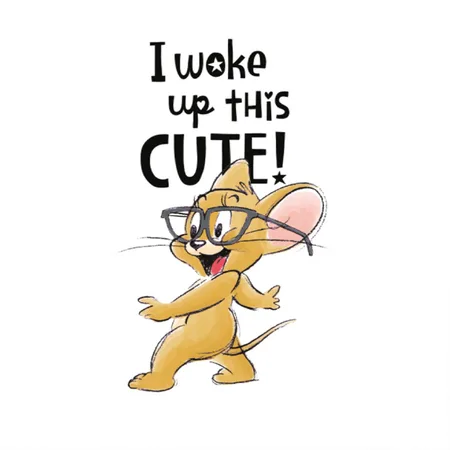 Tom And Jerry I Woke Up This Cute! White/black Metal Poster Wall Art Decor Sign