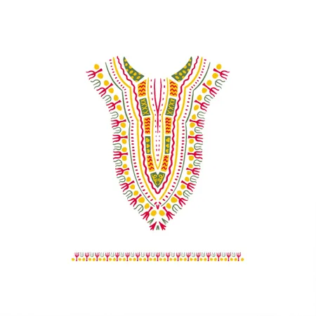 Traditional Dashiki Motif Ethnic White Metal Poster Wall Art Decor Sign