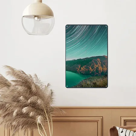 Trails Night Mineral Navy Metal Poster Wall Art Decor Sign