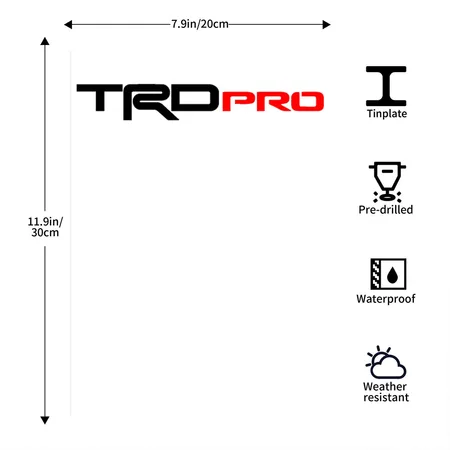 TRD PRO White/charcoal Metal Poster Wall Art Decor Sign