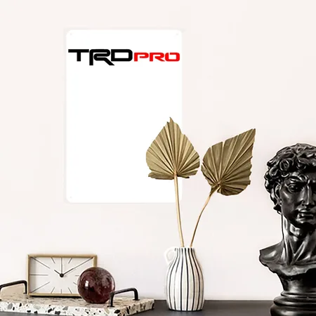 TRD PRO White/charcoal Metal Poster Wall Art Decor Sign