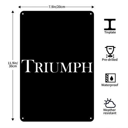 Triumph Motorbikes Black/black Metal Poster Wall Art Decor Sign