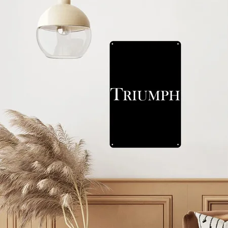 Triumph Motorbikes Black/black Metal Poster Wall Art Decor Sign