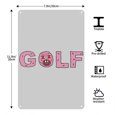 Tyler The Creator Golf EARL Heather Gray Metal Poster Wall Art Decor Sign
