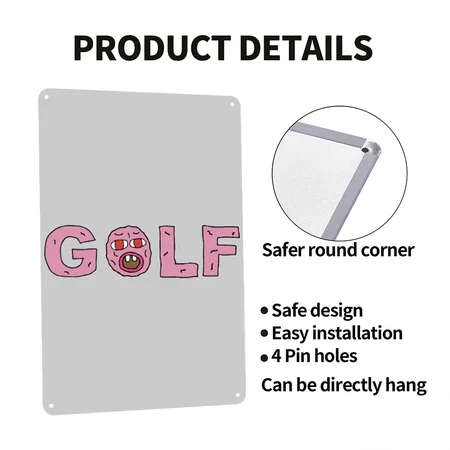 Tyler The Creator Golf EARL Heather Gray Metal Poster Wall Art Decor Sign