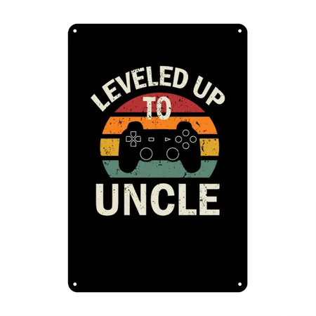 Uncle Gaming New Uncle Gift Black Metal Poster Wall Art Decor Sign