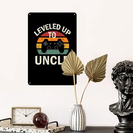 Uncle Gaming New Uncle Gift Black Metal Poster Wall Art Decor Sign