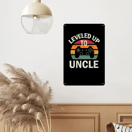 Uncle Gaming New Uncle Gift Black Metal Poster Wall Art Decor Sign