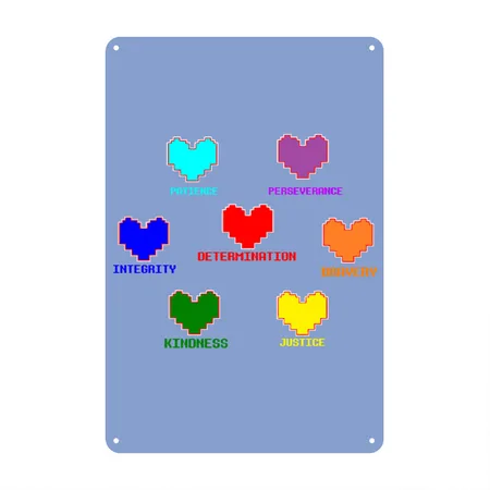 Undertale Heather Blue Metal Poster Wall Art Decor Sign