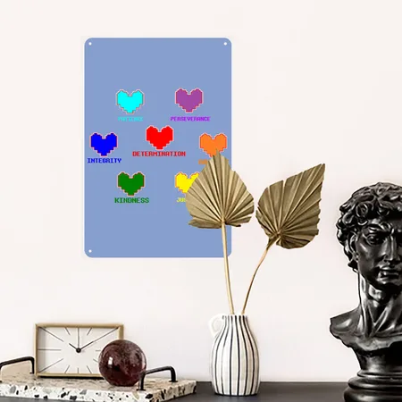 Undertale Heather Blue Metal Poster Wall Art Decor Sign