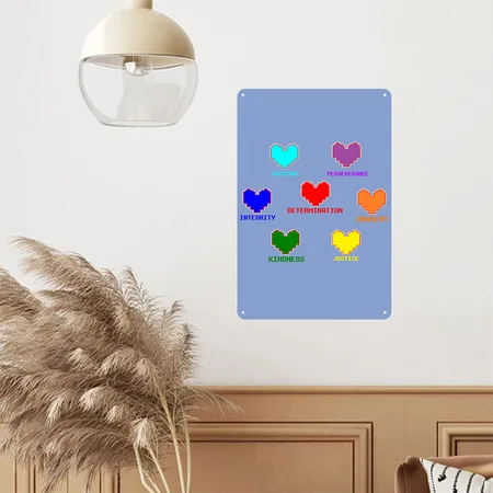 Undertale Heather Blue Metal Poster Wall Art Decor Sign