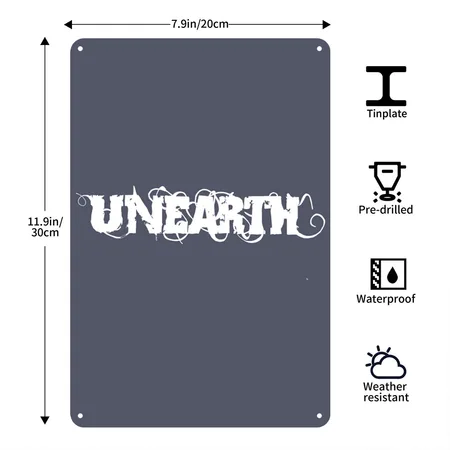 Unearth 2 Navy Heather Metal Poster Wall Art Decor Sign