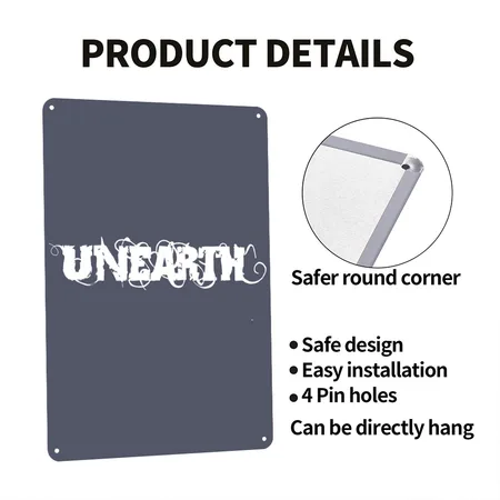 Unearth 2 Navy Heather Metal Poster Wall Art Decor Sign