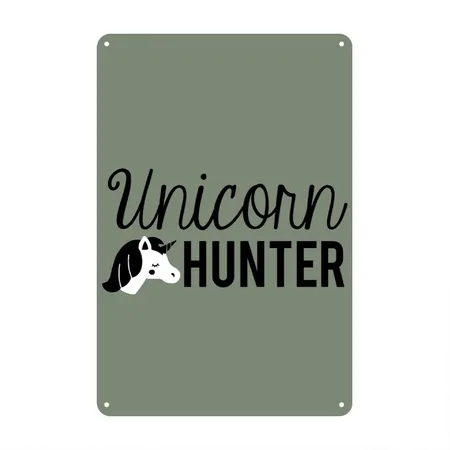 Unicorn Hunter Heather Military Green Metal Poster Wall Art Decor Sign