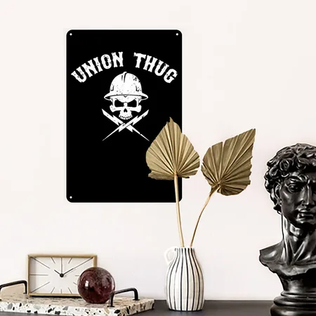 Union Thug Electrician 2 Black Metal Poster Wall Art Decor Sign