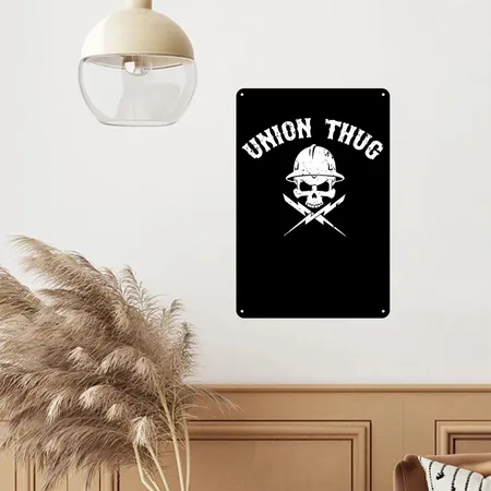 Union Thug Electrician 2 Black Metal Poster Wall Art Decor Sign