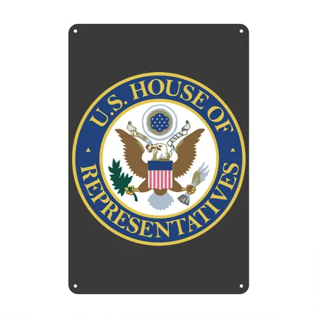 United States House Of Representatives Government Heather Black Metal Poster Wall Art Decor Sign