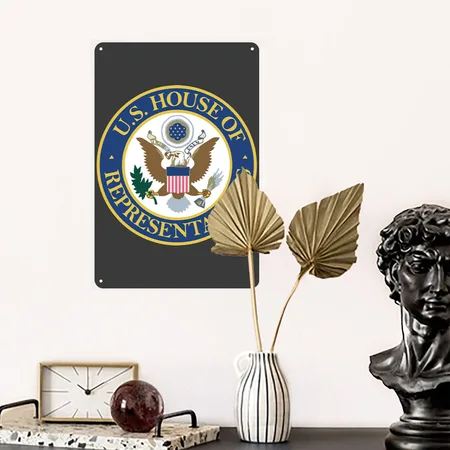 United States House Of Representatives Government Heather Black Metal Poster Wall Art Decor Sign