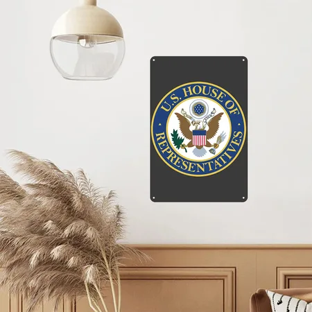 United States House Of Representatives Government Heather Black Metal Poster Wall Art Decor Sign