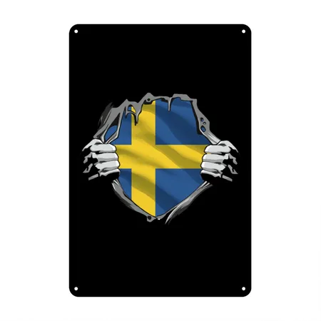 Unleash Your Inner Swedish Spirit With Flag Black Metal Poster Wall Art Decor Sign