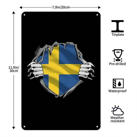 Unleash Your Inner Swedish Spirit With Flag Black Metal Poster Wall Art Decor Sign