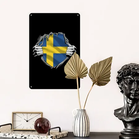 Unleash Your Inner Swedish Spirit With Flag Black Metal Poster Wall Art Decor Sign