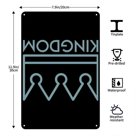Upside Down Kingdom Black/black Metal Poster Wall Art Decor Sign