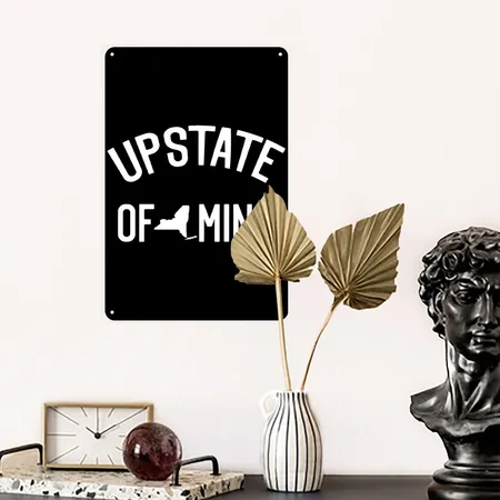Upstate New York Upstate Of Mind Lon Black Metal Poster Wall Art Decor Sign
