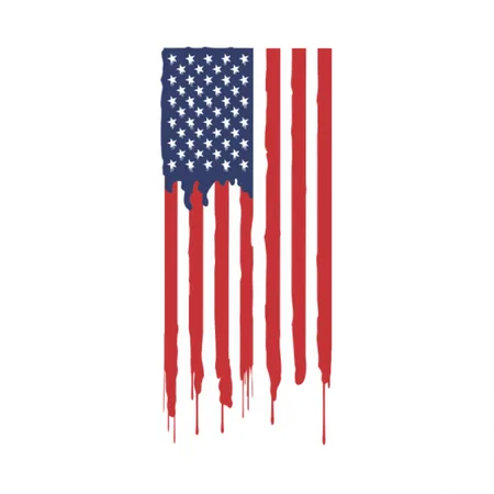 USA Flag White Metal Poster Wall Art Decor Sign