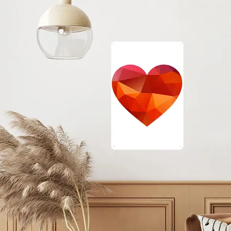Valentines Day Heart White Metal Poster Wall Art Decor Sign