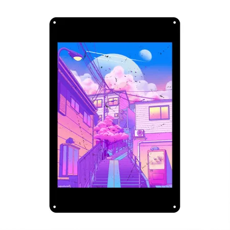 Vaporwave Aesthetic Black Metal Poster Wall Art Decor Sign