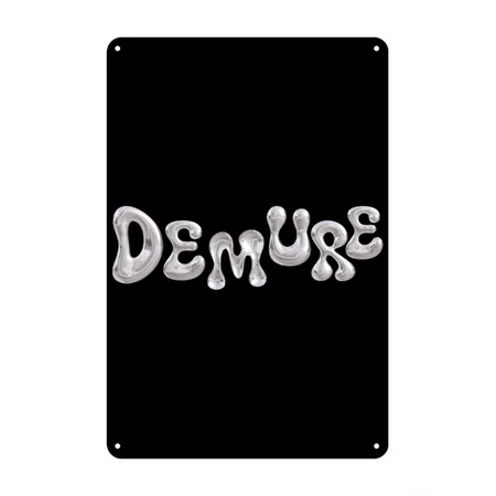 Very Demure Black Metal Poster Wall Art Decor Sign