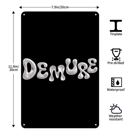 Very Demure Black Metal Poster Wall Art Decor Sign