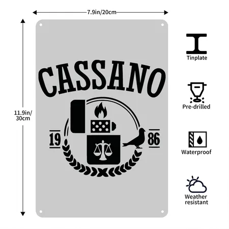 Vincenzo Cassano Korean Drama Heather Gray Metal Poster Wall Art Decor Sign