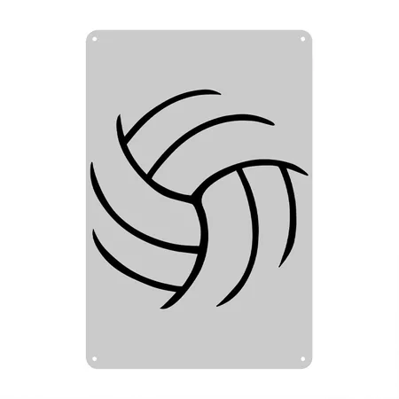 Volleyball Heather Gray Metal Poster Wall Art Decor Sign
