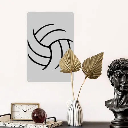 Volleyball Heather Gray Metal Poster Wall Art Decor Sign