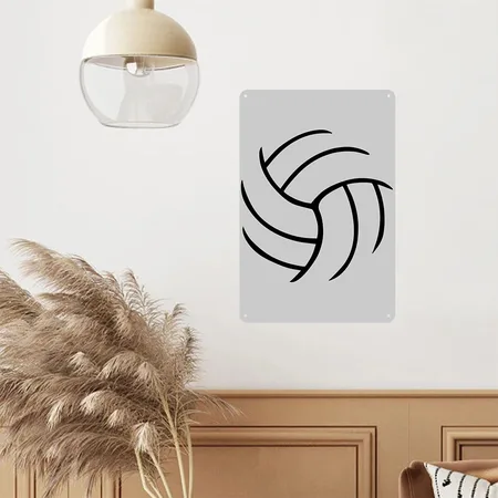 Volleyball Heather Gray Metal Poster Wall Art Decor Sign