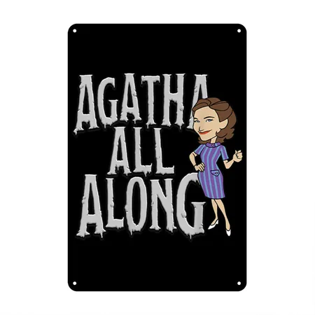 Wandavision Agatha All Along Big Text Black Metal Poster Wall Art Decor Sign
