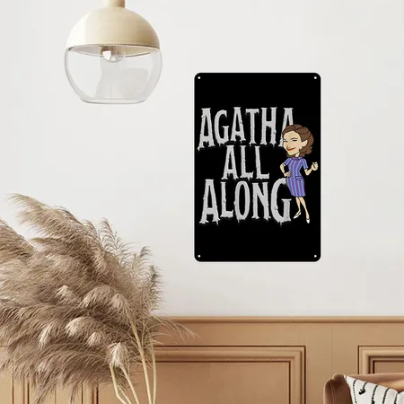 Wandavision Agatha All Along Big Text Black Metal Poster Wall Art Decor Sign