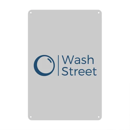 Wash Street Heather Gray Metal Poster Wall Art Decor Sign