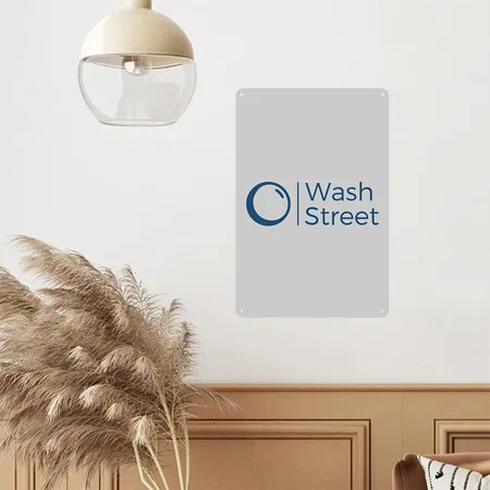Wash Street Heather Gray Metal Poster Wall Art Decor Sign