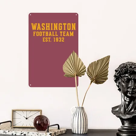 Washington Football Team Heather Burgundy Metal Poster Wall Art Decor Sign
