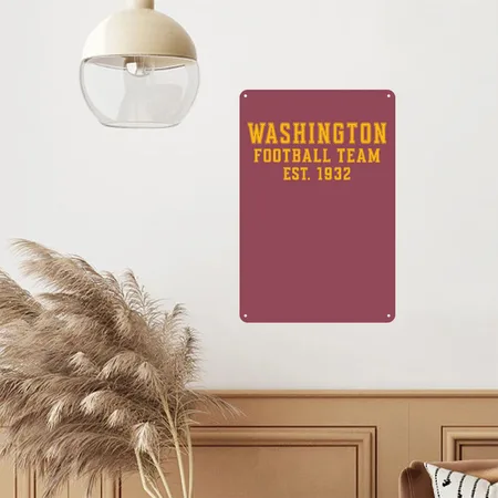 Washington Football Team Heather Burgundy Metal Poster Wall Art Decor Sign
