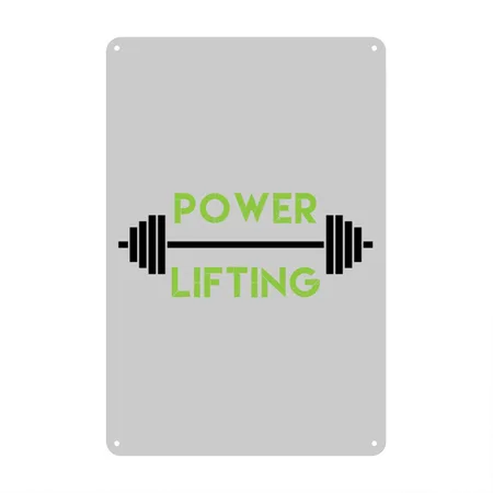 Weightlifting, Power Lifting, Weight Training, Wei Heather Gray Metal Poster Wall Art Decor Sign