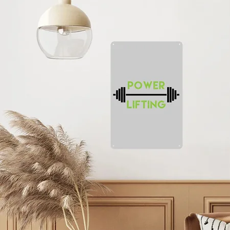 Weightlifting, Power Lifting, Weight Training, Wei Heather Gray Metal Poster Wall Art Decor Sign