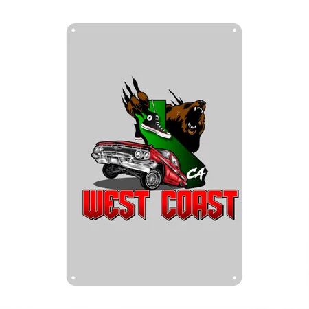 West Coasting Heather Gray Metal Poster Wall Art Decor Sign