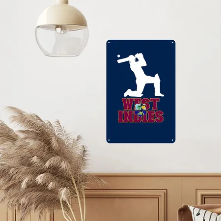 West Indies Flag Cricket Fans West Indies Cricketw Navy Metal Poster Wall Art Decor Sign