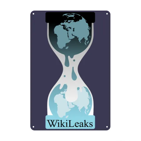 Wikileaks - Official Navy Metal Poster Wall Art Decor Sign