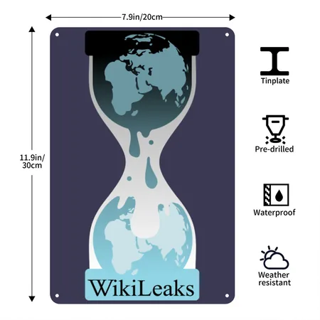 Wikileaks - Official Navy Metal Poster Wall Art Decor Sign